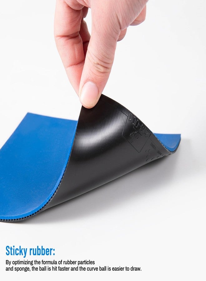 KERHAND Young Shine Professional Table Tennis Rubber - Olympic-Grade Blue Sponge Paddle Cover | High Spin Replacement Rubber for Intermediate/Advanced Players | Endorsed by Guo Yan (39°) - Image 4