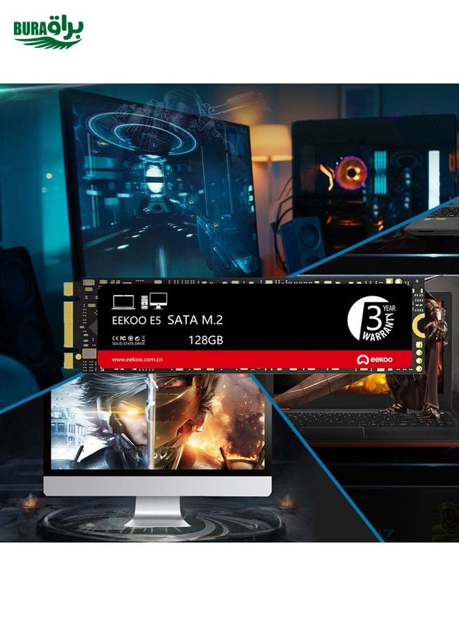 BURAQ Eekoo E5 M.2 SATA Solid State Drives for Desktops / Laptops, Capacity: 128G  - Image 2