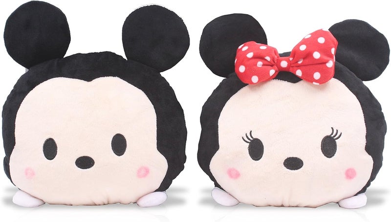 Finex 2 Pcs Set Mickey Minnie Plush Neck Rest Head Support Cushion Pillow for Car Travel - Image 1