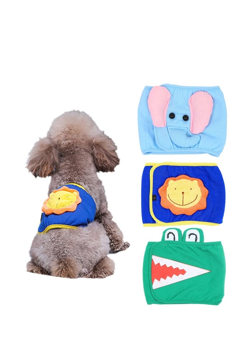 Generic - Reusable Male Dog Diapers, Cute Soft Belly Bands for Small & Medium Dogs, Comfortable Dog Wraps for Potty Training (3 Pack) - Image 1