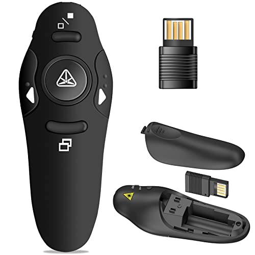 NinjaABXY Presentation Clicker Wireless Presenter Remote USB Control Powerpoint PPT Clicker, Laser Pointer RF 2.4GHz Presenter Remote Google Slide Advancer Powerpoint Clicker for Computer/Laptop/Mac/Keynote - Image 1