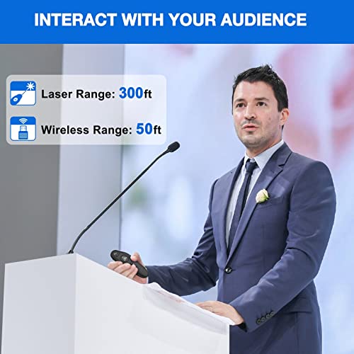 NinjaABXY Presentation Clicker Wireless Presenter Remote USB Control Powerpoint PPT Clicker, Laser Pointer RF 2.4GHz Presenter Remote Google Slide Advancer Powerpoint Clicker for Computer/Laptop/Mac/Keynote - Image 5