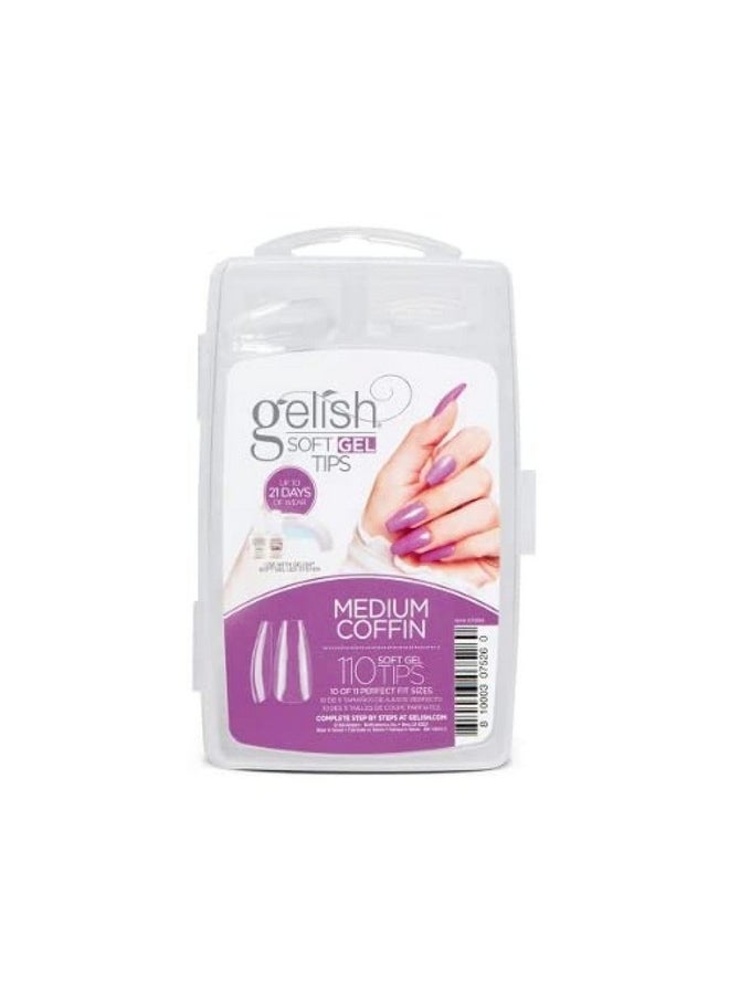 Gelish Soft Gel Nail Tips 110 Ct. (Medium Coffin) Gel Tips Tips For Gel Nails Nail Tips For Gel Nails  - Image 1