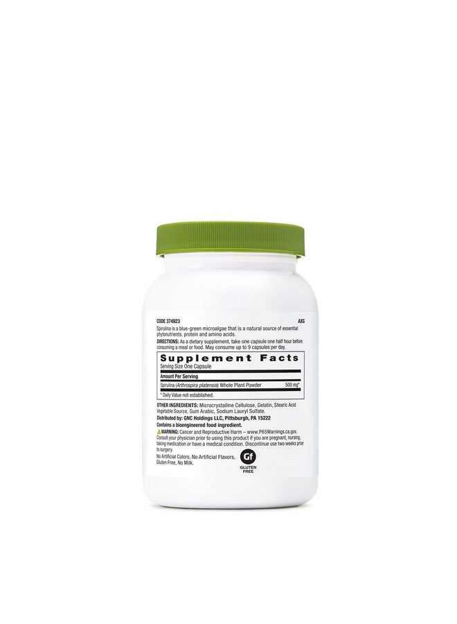 GNC SuperFoods Spirulina Whole Plant Powder Capsules - 100 Capsules | 100 Servings - Image 2