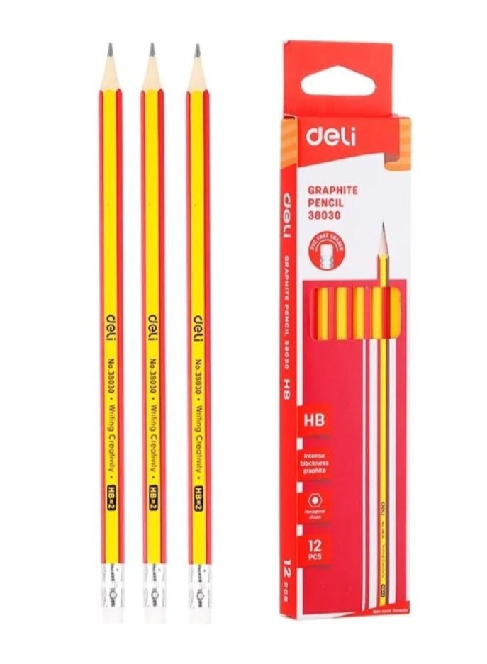 Deli 12-Piece HB Graphite Pencils