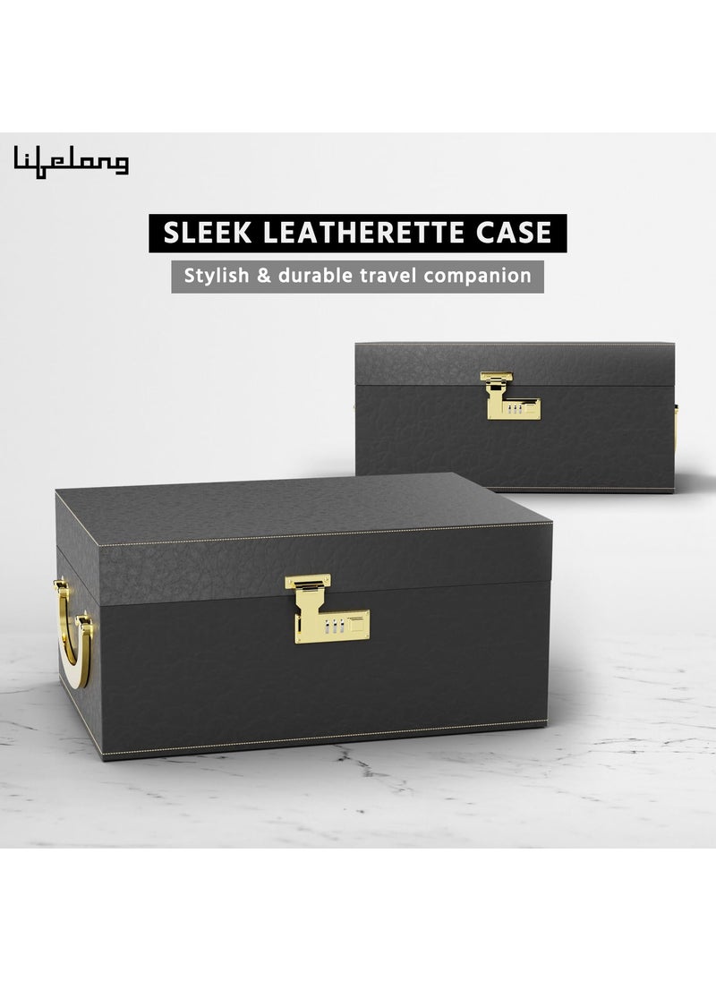 Lifelong - Lifelong Bar Set | Cocktail Set | Bar Accessories for Home & Gift | Includes Cocktail Shaker, Tong, Jigger, Opener, Hip Flask, Tumbler Glass | Stainless Steel | Mini Bar Kit for Home (Black) - Image 1