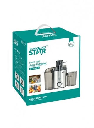 Winning Star 400W 2-Speed Electric Juicer with 800ml + 500ml Juice Containers, 7020 All-Copper Motor, 201 Stainless Steel Panel, Waterproof & Non-Slip Base, Fine Filter Screen, Pulse Function & Safe Start System – Model ST-5546-L