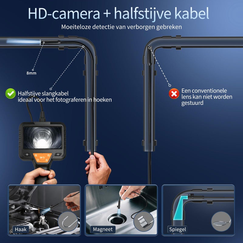 15M Industrial Endoscope IP67 Waterproof 1080P HD with 4.3-inch IPS Screen - Image 5