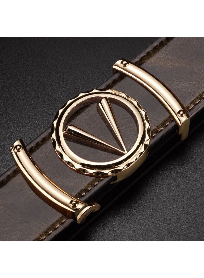 Cow Men's Fashion Color-changing Leather Belt Automatic Buckle Casual Belt C-1001 Gold - Image 4