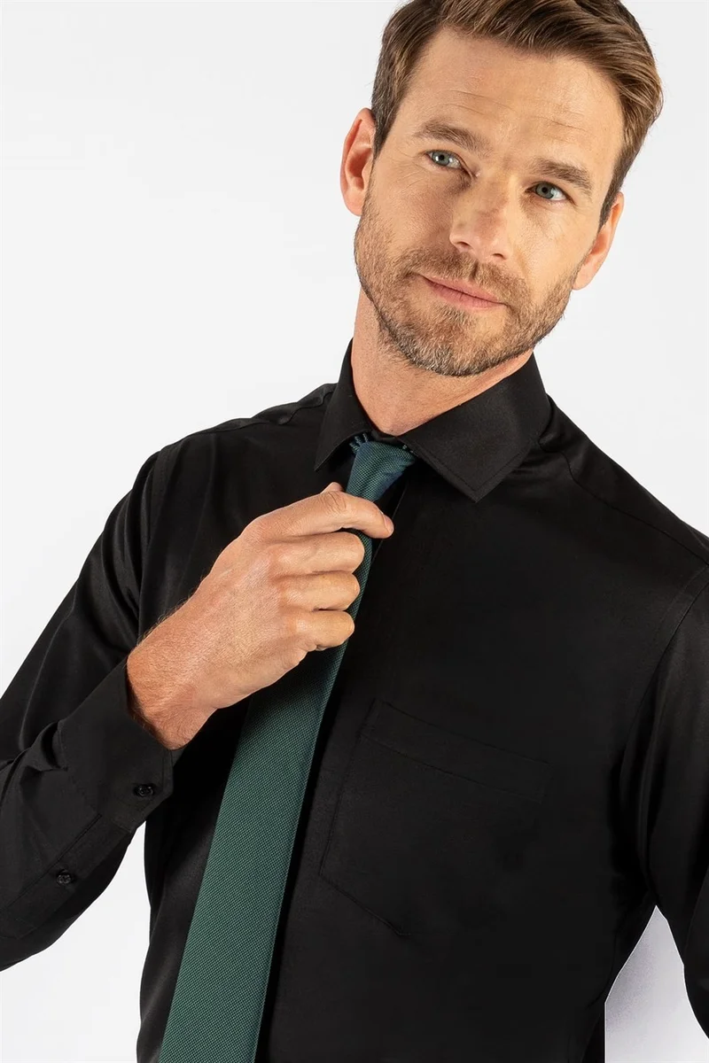 تودورس Classic Fit Relaxed Cut Plain Men's Shirt
