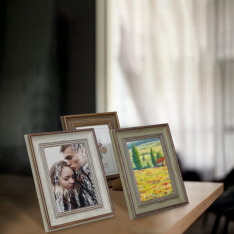 Xuanluo 3 Pack 8x10 Inch Farmhouse Farmhouse Frame Frame Mets Farmhouse Plastic Frame with Plexiglass for Wall Mount أو عرض الطاولة (8x10 Multicolour) - Image 3