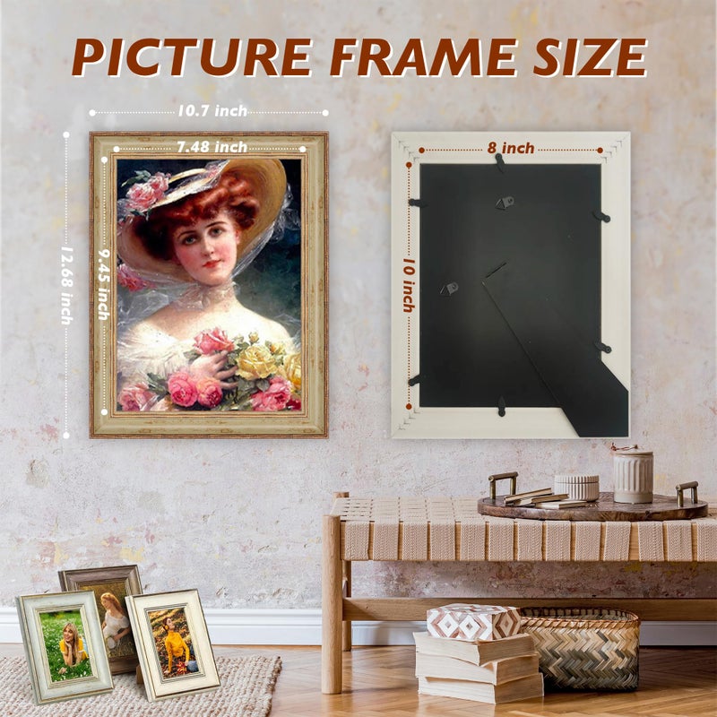 Xuanluo 3 Pack 8x10 Inch Farmhouse Farmhouse Frame Frame Mets Farmhouse Plastic Frame with Plexiglass for Wall Mount أو عرض الطاولة (8x10 Multicolour) - Image 4