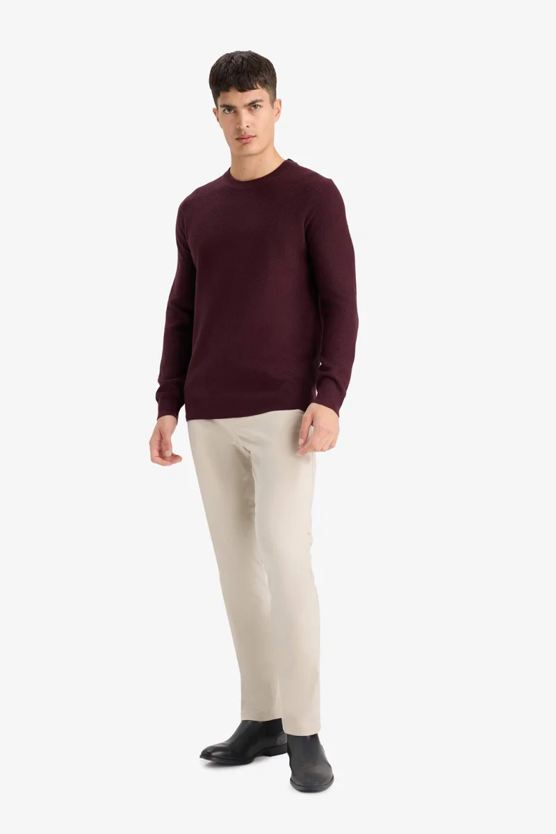 ديفاكتو Standard Fit Crew Neck Knitwear Pullover