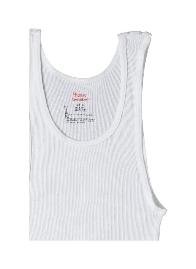 Hanes Hanes White A Tanks 3 Pack L أبيض  - Image 3