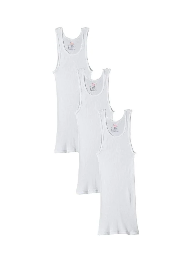 هينز Hanes White A Tanks 3 Pack L White