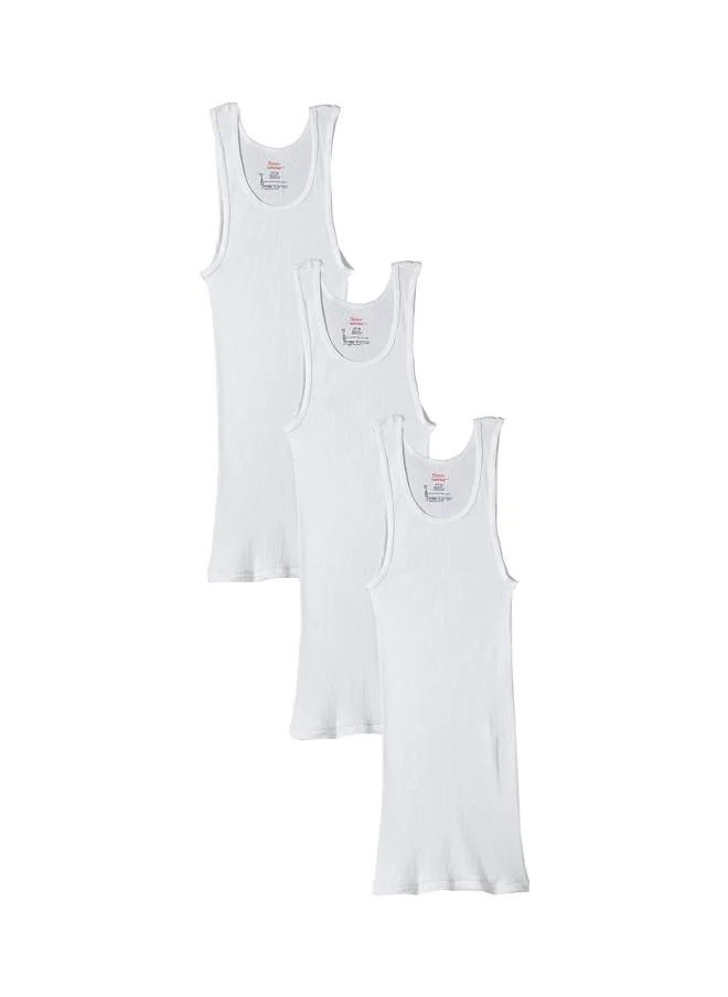 هينز Hanes White A Tanks 3 Pack L White