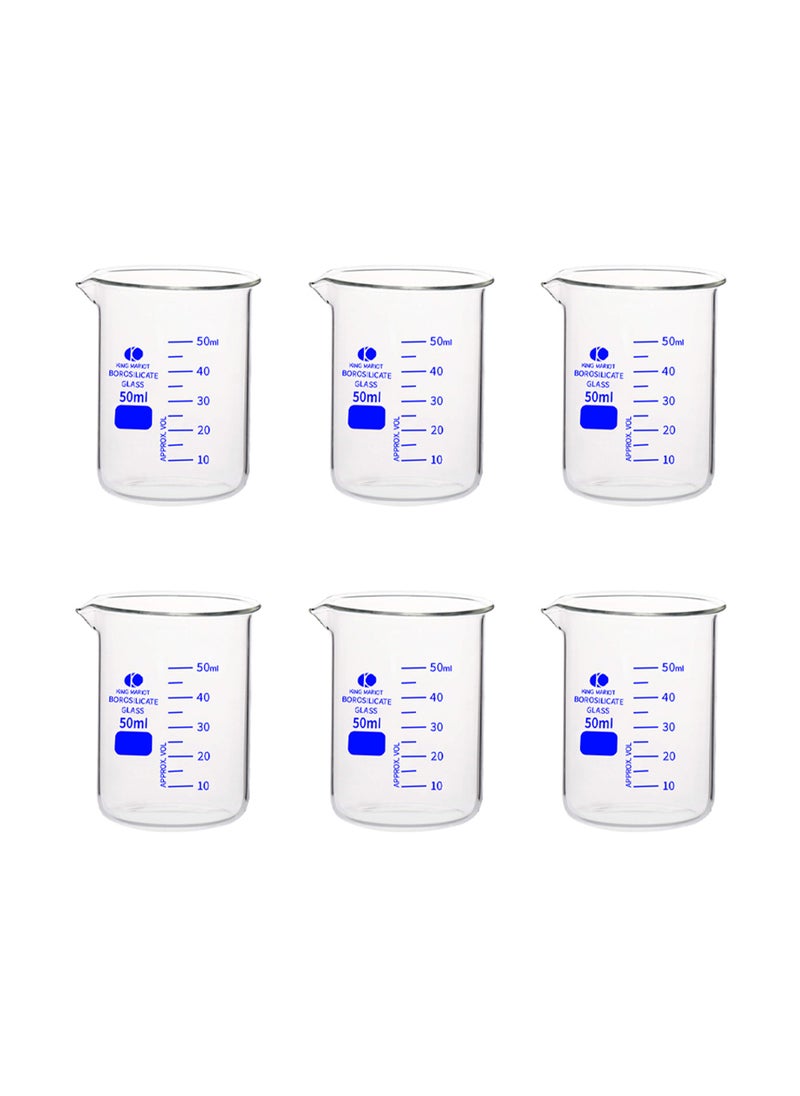 King Mariot King Mariot 50ml Glass Beaker | Graduated Borosilicate 3.3 | High Temperature Resistance | Pour Spout  - Image 5
