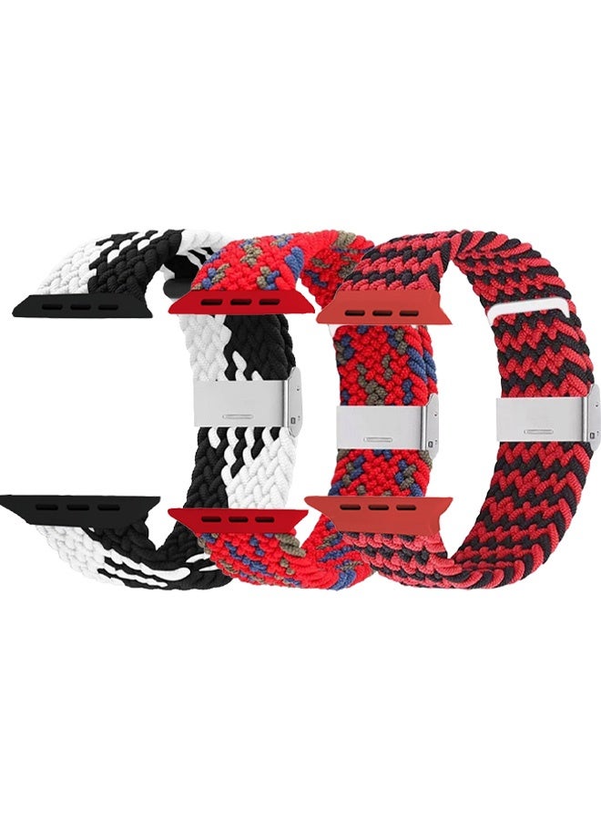 CATANES 3 Packs Replacement Band for Apple Watch Band 38mm 40mm 41mm (42mm Series 10) – Nylon Braided Elastic Band - Image 1