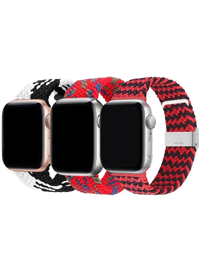 CATANES 3 Packs Replacement Band for Apple Watch Band 38mm 40mm 41mm (42mm Series 10) – Nylon Braided Elastic Band - Image 2