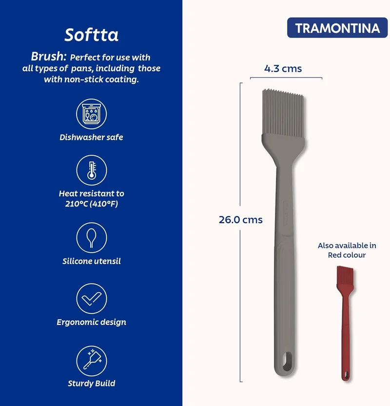 ترامونتينا Softta Grey Silicone Pastry Brush