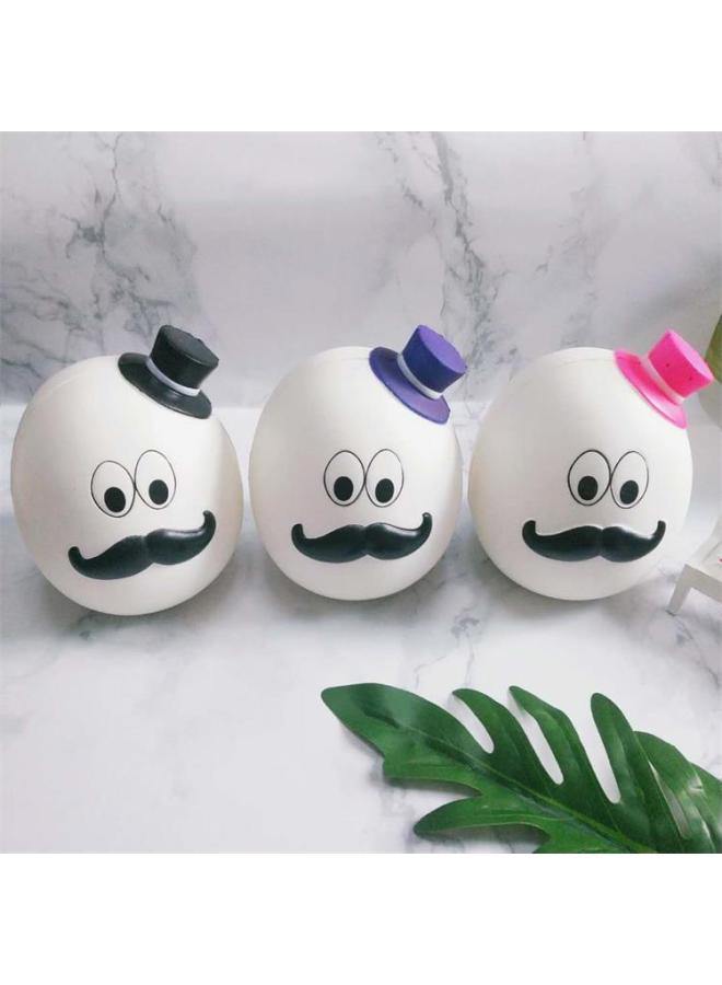 PU Slow Rebound Decompression Toy Squishy Top Hat Mr. Bearded Egg Direct Sales-Color:Rose Red Egg - Image 2