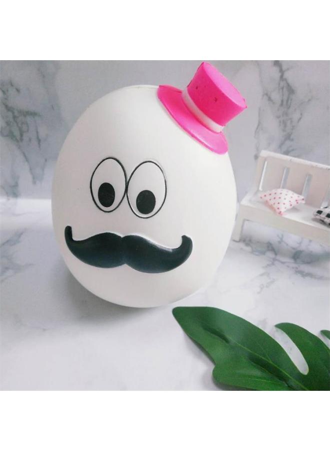 PU Slow Rebound Decompression Toy Squishy Top Hat Mr. Bearded Egg Direct Sales-Color:Rose Red Egg - Image 1