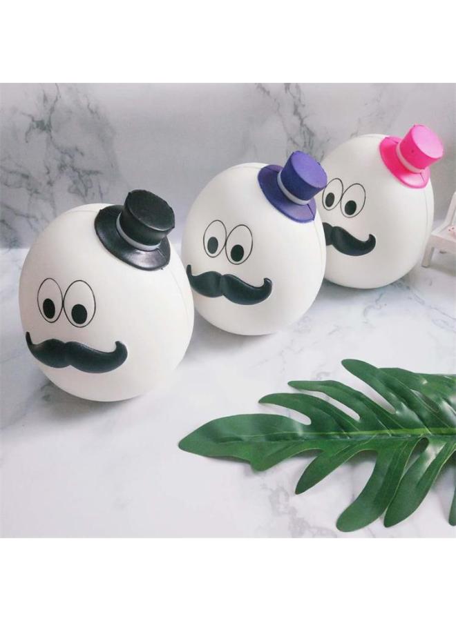PU Slow Rebound Decompression Toy Squishy Top Hat Mr. Bearded Egg Direct Sales-Color:Rose Red Egg - Image 3