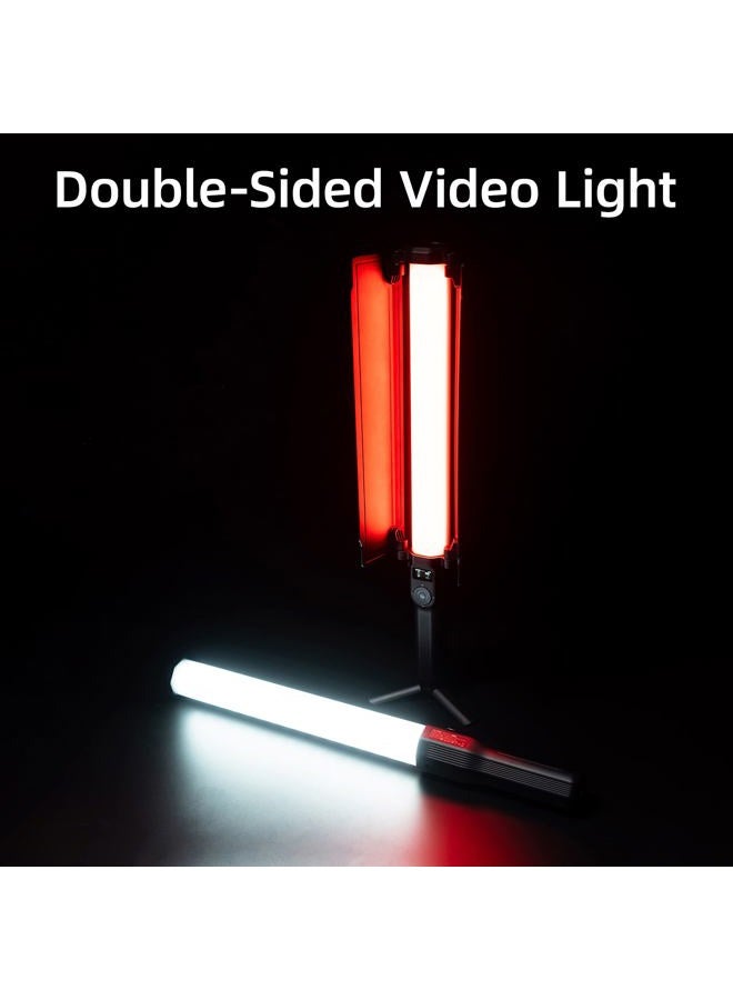 VILTROX 2770lux/0.7M RGB LED Light Stick, 22 Inch Double-Sided Handheld LED Light Wand with Barn Door, Smartphone Remote 2800K-6800K, HSL COL RGB Full Color, 26 Customizable Effects (H18) - Image 2