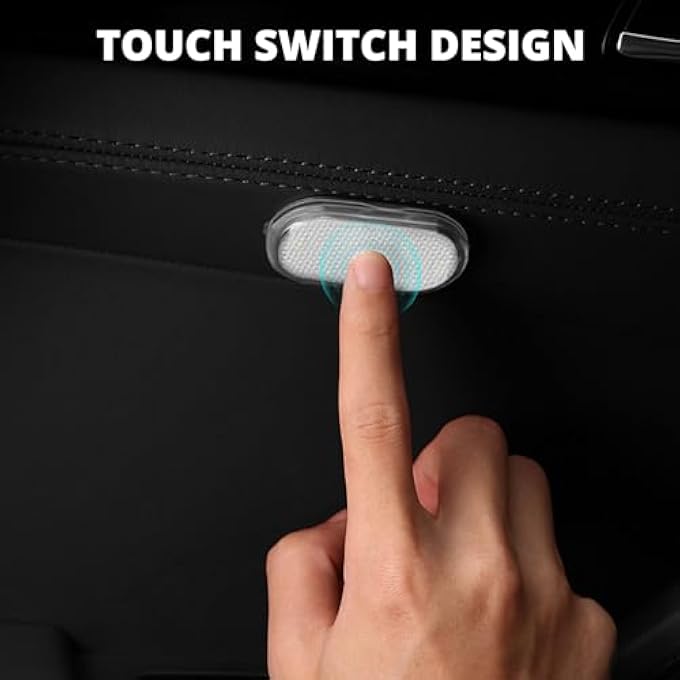 wisfunlly 2Pcs Car Led Lights Wireless Led Touch Lights For Car Interior Portable Interior Cars Lights With 6 Bright Led Lamp Beads Usb Rechargeable Lighting Emergency LightWhite Light - Image 3