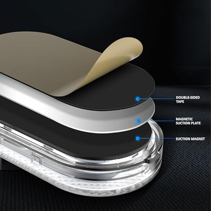 wisfunlly 2Pcs Car Led Lights Wireless Led Touch Lights For Car Interior Portable Interior Cars Lights With 6 Bright Led Lamp Beads Usb Rechargeable Lighting Emergency LightWhite Light - Image 5