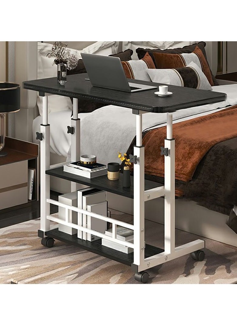 DubaiGallery Portable Computer Desk, 60-90cm/24-35in Height Adjustable Laptop Table Small Standing Desk Rolling Computer Cart with Wheels for Home Office  - Image 1