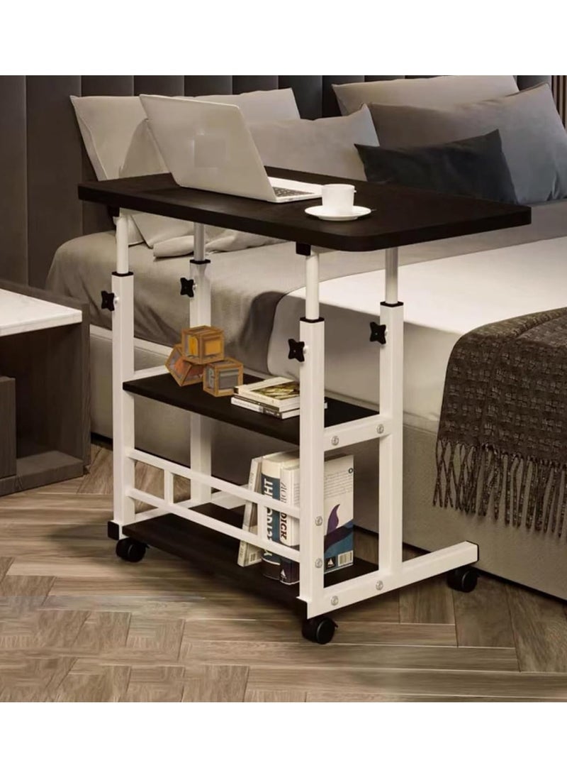 DubaiGallery Portable Computer Desk, 60-90cm/24-35in Height Adjustable Laptop Table Small Standing Desk Rolling Computer Cart with Wheels for Home Office  - Image 2