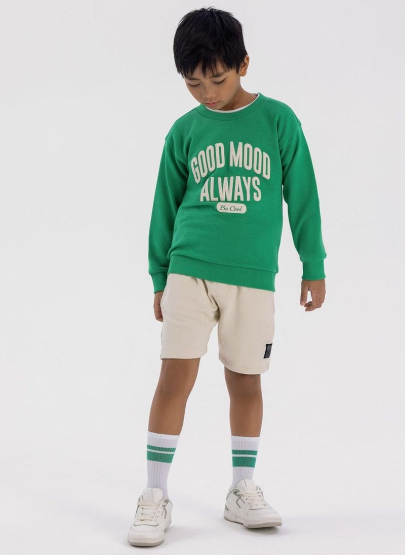 مينوتي سويت شيرت ولادي بفتحة رأس مستديرة وطبعة - Image 1