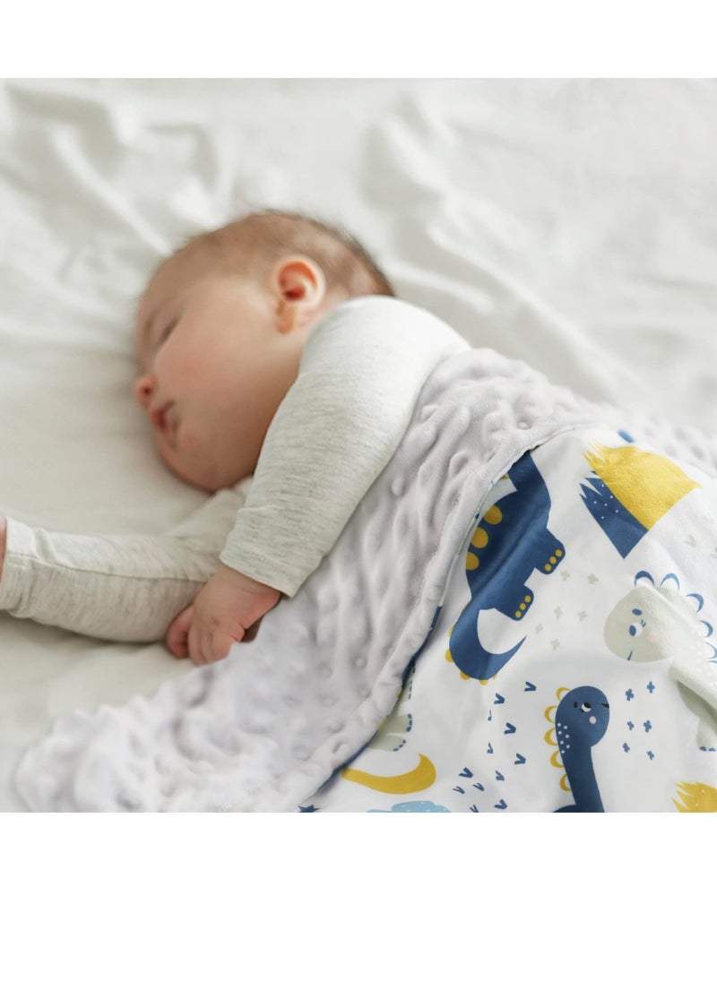 Bebiland Baby Soft Plush Blankets with Dotted Backing, Essentials for Unisex, Toddlers, Newborn Gifts,  75x100cm (Dinosaur)  - Image 5