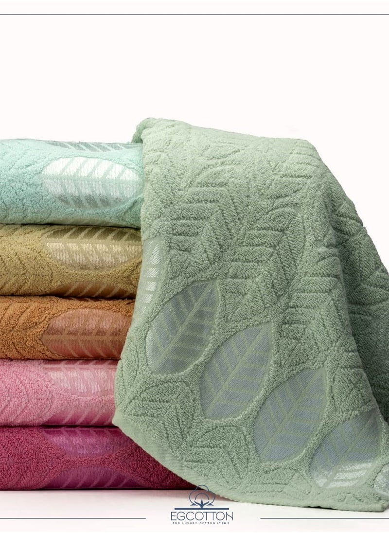 EG COTTON Jacquard Silk Leaf Towel Size: 55 x 115 cm Elegant design and irresistible luxury 100% Egyptian cotton Exceptional quality for high absorbency and lasting softness  - Image 3