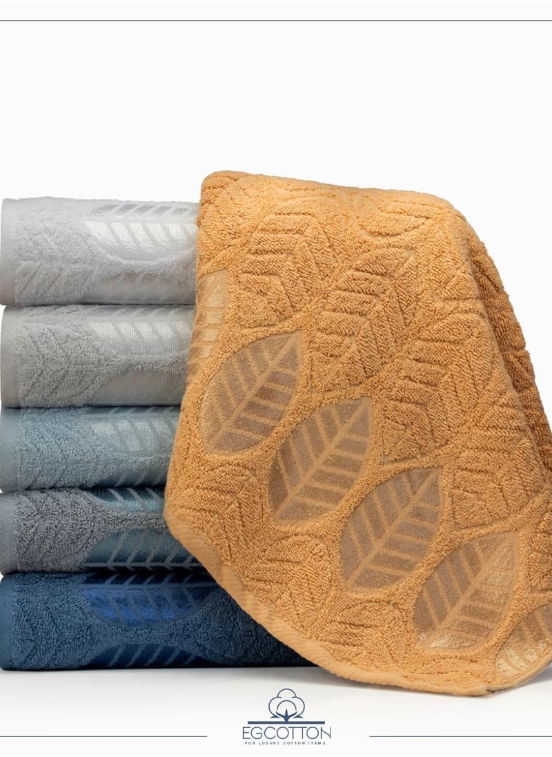 EG COTTON Jacquard Silk Leaf Towel Size: 55 x 115 cm Elegant design and irresistible luxury 100% Egyptian cotton Exceptional quality for high absorbency and lasting softness  - Image 2