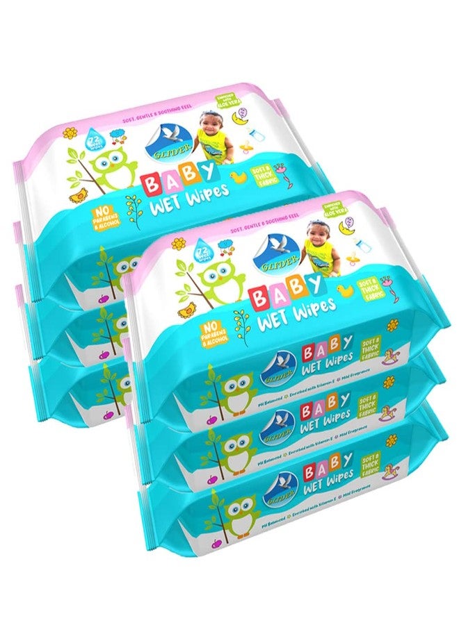 جلايدر مناديل جلايدر للأطفال | مناديل تنظيف ناعمة ولطيفة | خلاصة الصبار وفيتامين هـ (عبوة من 6 قطع (432 منديل) - Image 1