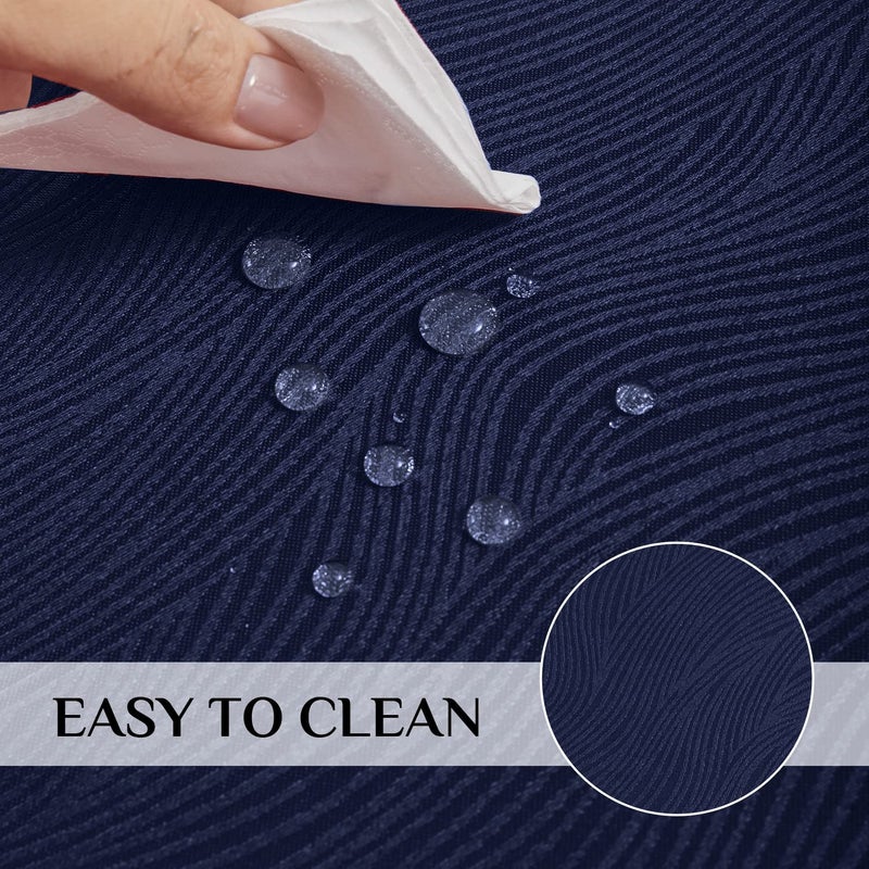 Softalker Jacquard Rectangle Tablecloth  Swirl Design Waterproof Stain Resistant Table Cover Wrinkle Free Heavy Weight Table Cloths for Dinner/Parties/Holiday - 60 x 84 Inch  Navy Blue - Image 3