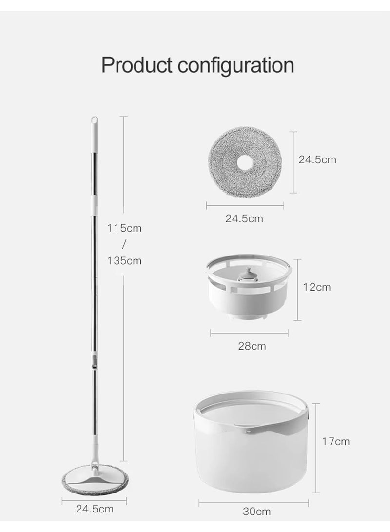 Spin Mop and Bucket Set, Floor Mop, Microfiber Floor Mop for Home, Kitchen, Bathroom Cleaning, Microfiber Mop, Clean and Dirty Water Separation, Super fine Microfiber for Quick Absorption - Image 4