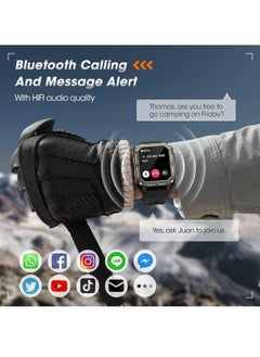 RollsTimi  Military Smart Watch for Men Answer Make Call, Rugged Tactical Smartwatch for Android Phones and iPhone, Waterproof Outdoor Sports Fitness Tracker with Heart Rate, Sleep Monitor  - Image 2