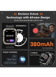 RollsTimi  Military Smart Watch for Men Answer Make Call, Rugged Tactical Smartwatch for Android Phones and iPhone, Waterproof Outdoor Sports Fitness Tracker with Heart Rate, Sleep Monitor  - Image 5