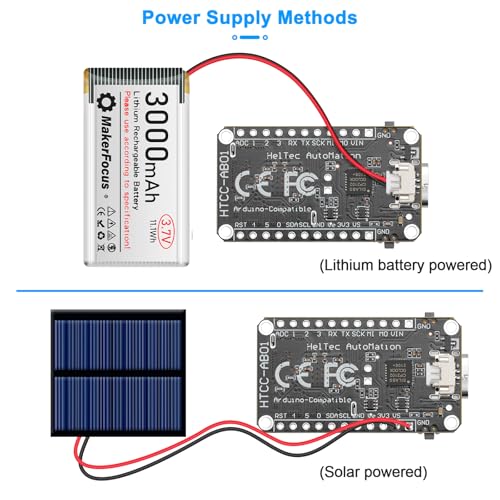 MakerFocus CubeCell Dev-Board Supports Solar Energy Powered, ASR6502 MCU SX1262 LoRa Ultra Low Power Consumption Development Board with 915MHz Antenna Compatible with Arduino - Image 4