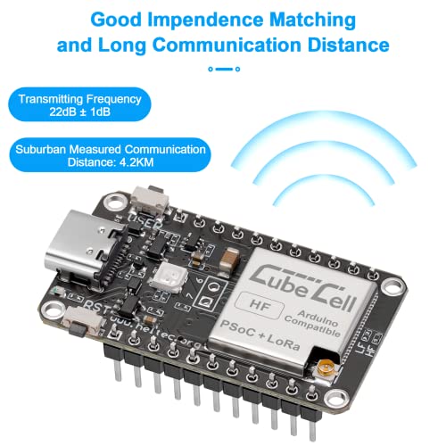 MakerFocus CubeCell Dev-Board Supports Solar Energy Powered, ASR6502 MCU SX1262 LoRa Ultra Low Power Consumption Development Board with 915MHz Antenna Compatible with Arduino - Image 2