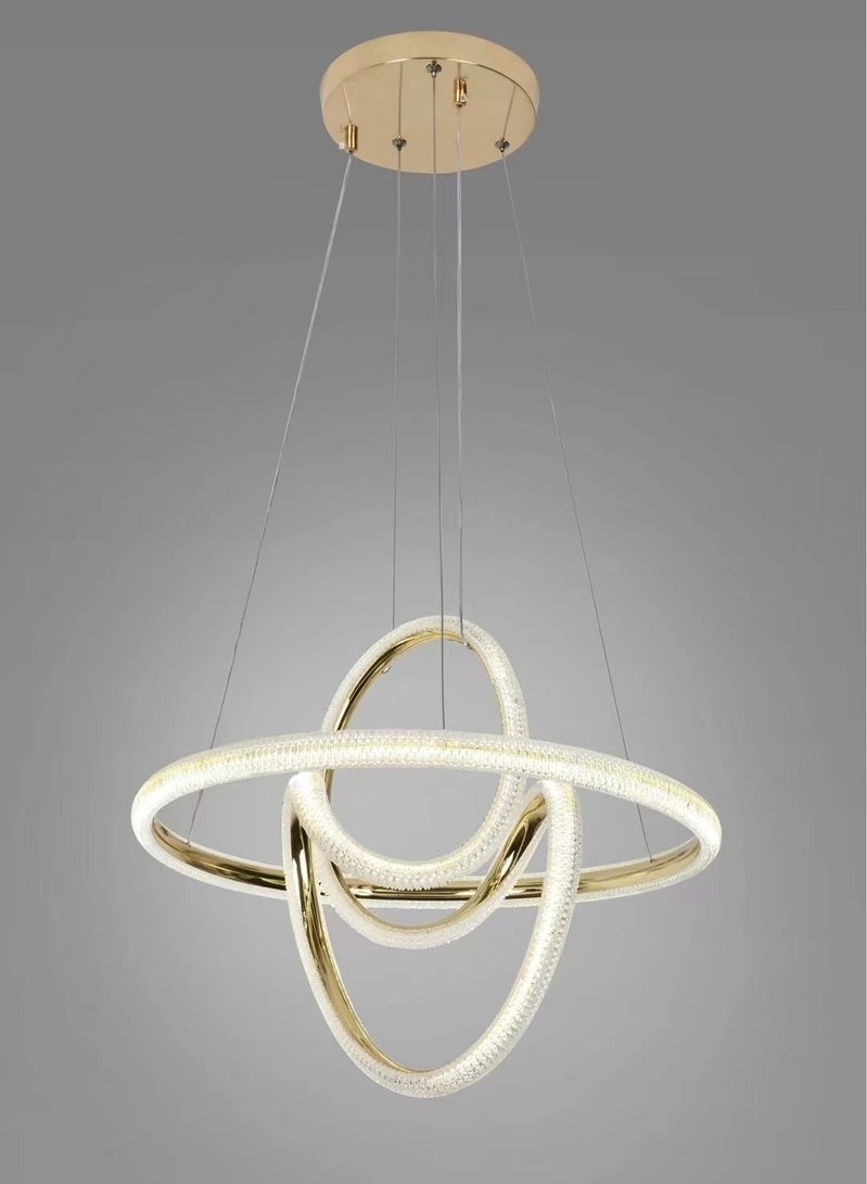 Visionary Home Using Adjustable Three Colour LED Chandelier (Warm/Cool/ Neutral Light) , Golden Body Unique Shape Pendant Light for Living Room, Lobby, Study Room, Kitchen, Bedroom, Dining Room, Cafe - Image 3