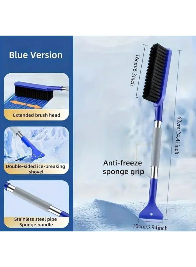 Blue 2 in 1 Heavy Duty Winter Snow Shovel Ice Chisel with Ergonomic Foam Handle - Image 3