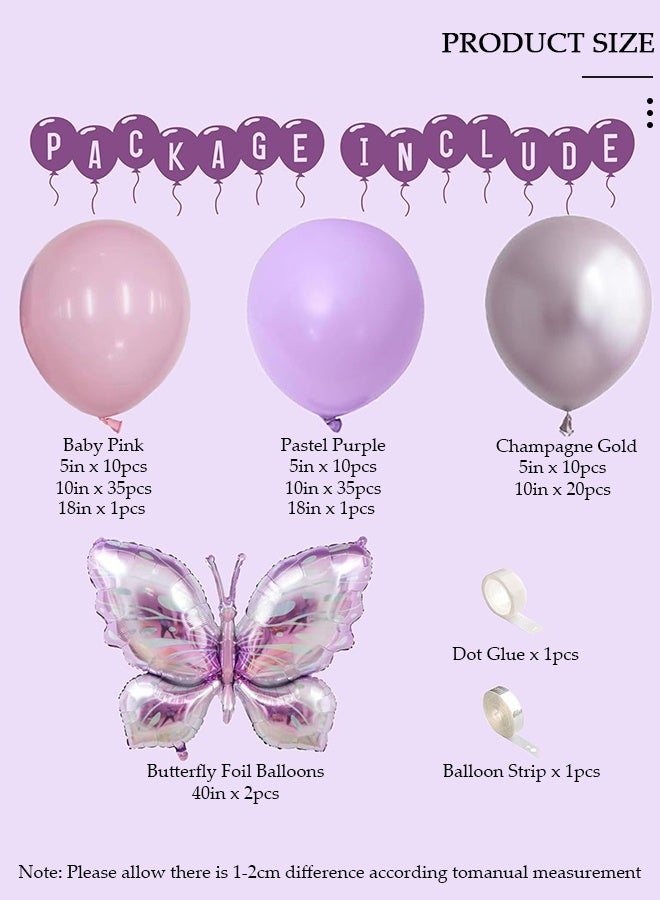 DUNISO زينة عيد ميلاد على شكل فراشة أرجوانية للبالغين والأطفال، زينة حفلات عيد ميلاد سعيد، لافتة عيد ميلاد سعيد وحروف بالون عيد ميلاد - Image 2