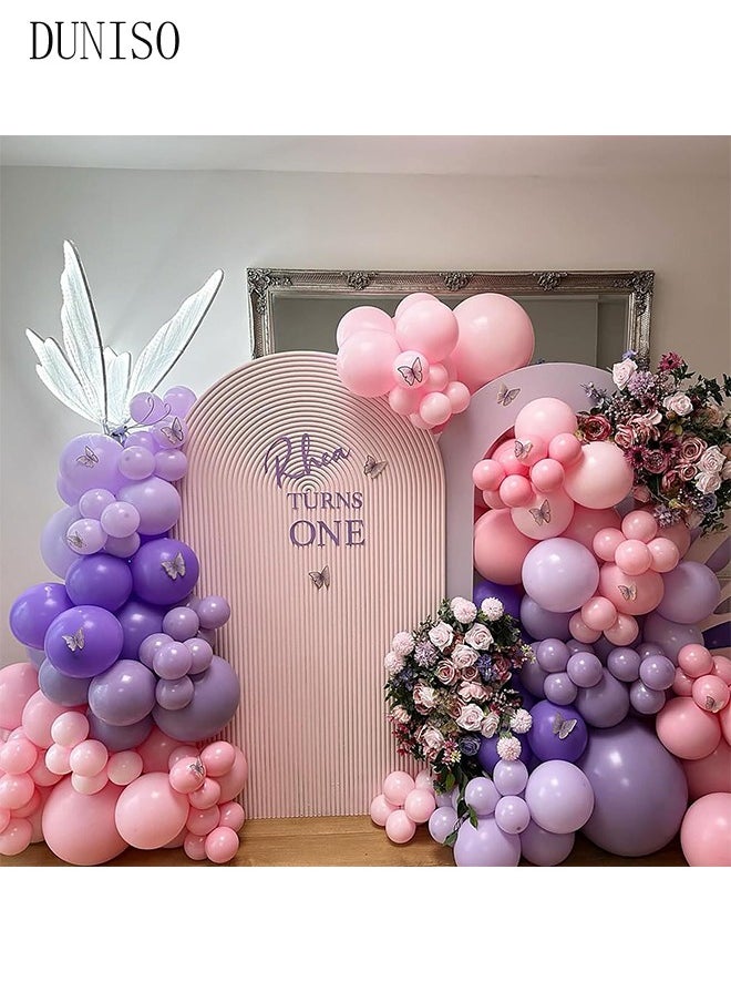 DUNISO Purple Butterfly Birthday Decorations for Adult and Kids Happy Birthday Party Decorations Happy Birthday Banner and Balloon Birthday Balloon Letters  - Image 4