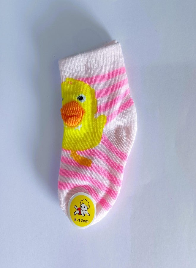 CUTEABLY جوارب قطنية عضوية لطيفة للأطفال حديثي الولادة، من عمر 0 إلى 12 شهرًا، عبوة من 6 جوارب (ألوان متنوعة) (IN، العمر، 6 أشهر، 12 شهرًا، 6، متعدد الألوان) - Image 2