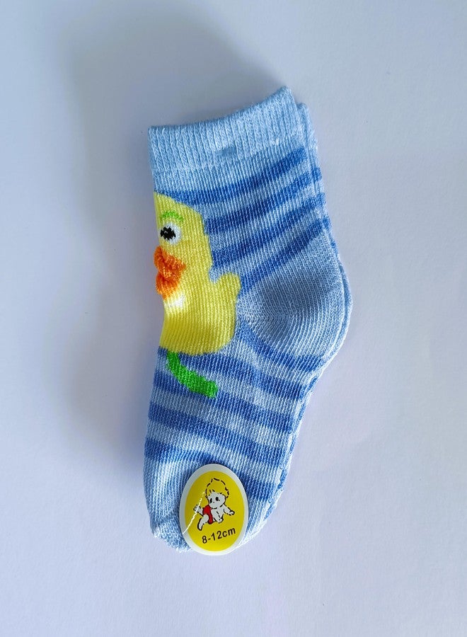 CUTEABLY جوارب قطنية عضوية لطيفة للأطفال حديثي الولادة، من عمر 0 إلى 12 شهرًا، عبوة من 6 جوارب (ألوان متنوعة) (IN، العمر، 6 أشهر، 12 شهرًا، 6، متعدد الألوان) - Image 4