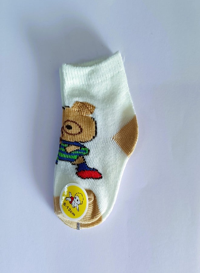 CUTEABLY جوارب قطنية عضوية لطيفة للأطفال حديثي الولادة، من عمر 0 إلى 12 شهرًا، عبوة من 6 جوارب (ألوان متنوعة) (IN، العمر، 6 أشهر، 12 شهرًا، 6، متعدد الألوان) - Image 3